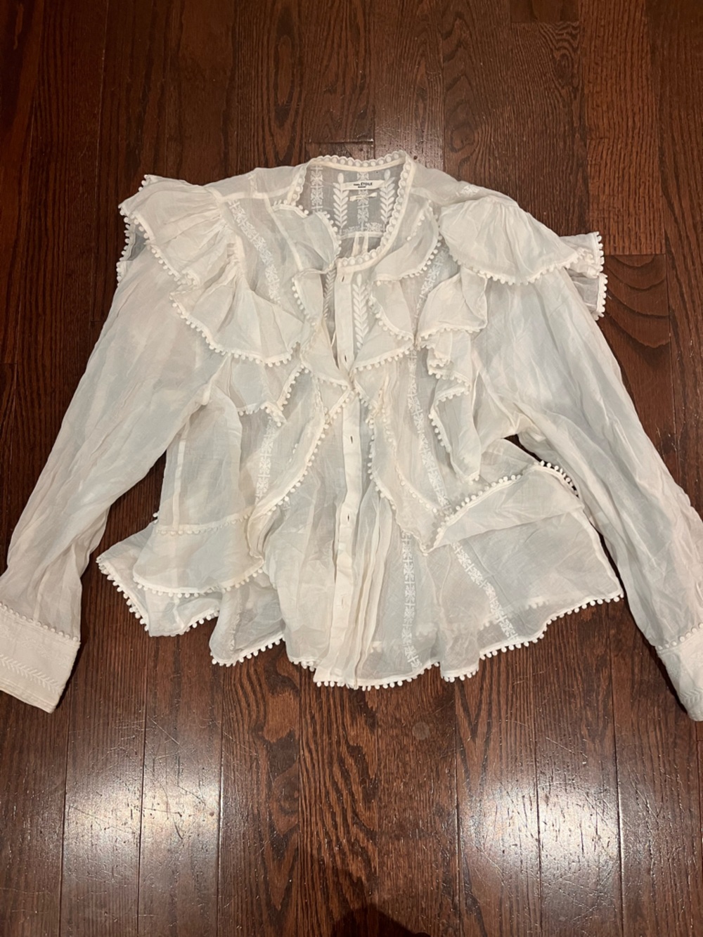 Isabel Marant White Sheer Cotton Blouse
